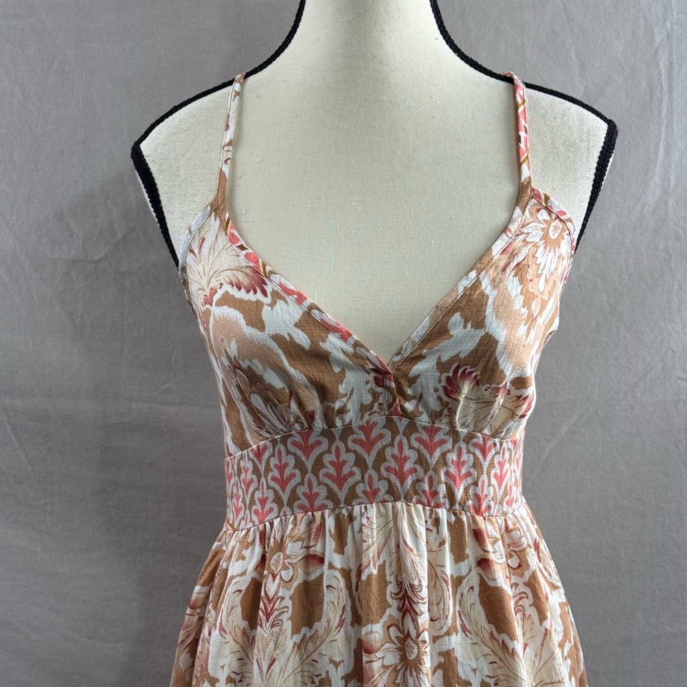 Boho Floral Print Backless Spaghetti Strap Dress - Picture 7 of 9